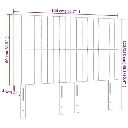 Kopfteile 4 Stk. Schwarz 72x5x78/88 cm Stoff