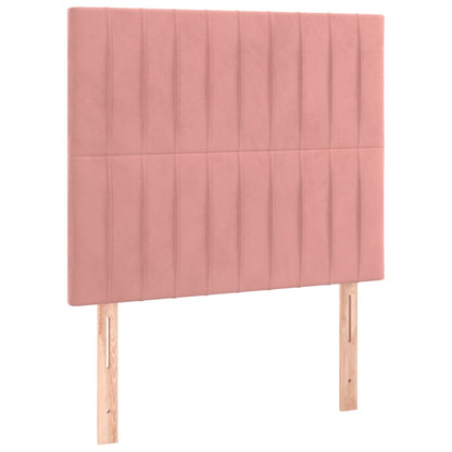 Kopfteile 2 Stk. Rosa 80x5x78/88 cm Samt