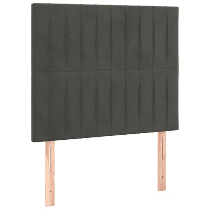 Kopfteile 2 Stk. Dunkelgrau 90x5x78/88 cm Samt