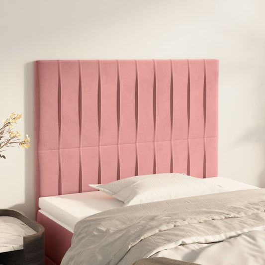 Kopfteile 2 Stk. Rosa 90x5x78/88 cm Samt