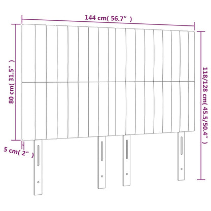 Kopfteile 4 Stk. Schwarz 72x5x78/88 cm Samt