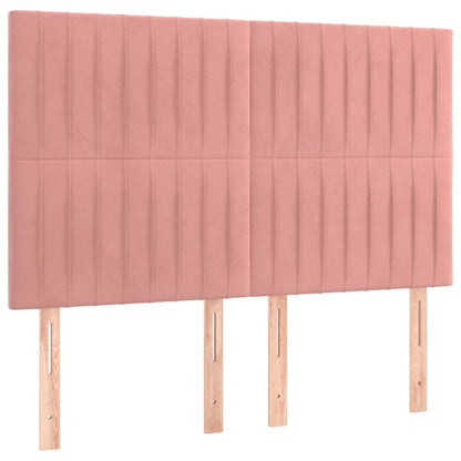 Kopfteile 4 Stk. Rosa 72x5x78/88 cm Samt