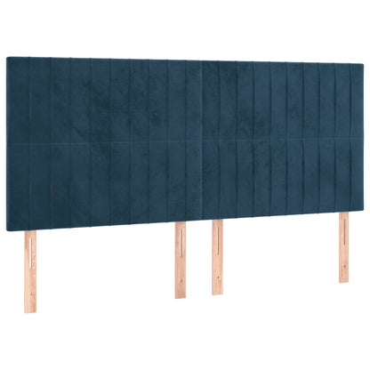 Kopfteile 4 Stk. Dunkelblau 80x5x78/88 cm Samt