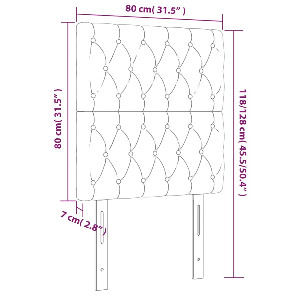 Kopfteile 2 Stk. Blau 80x7x78/88 cm Stoff