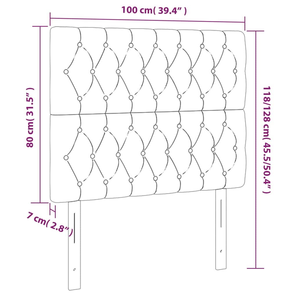 Kopfteile 2 Stk. Dunkelbraun 100x7x78/88 cm Stoff