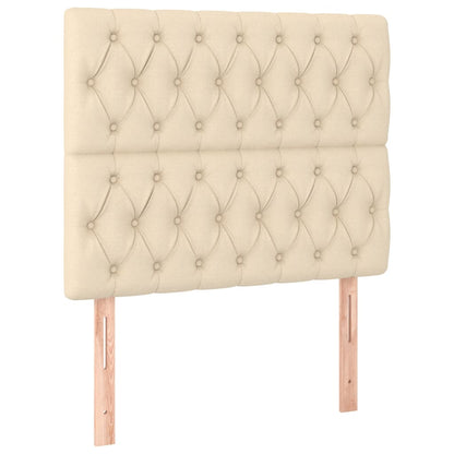 Kopfteile 2 Stk. Creme 100x7x78/88 cm Stoff