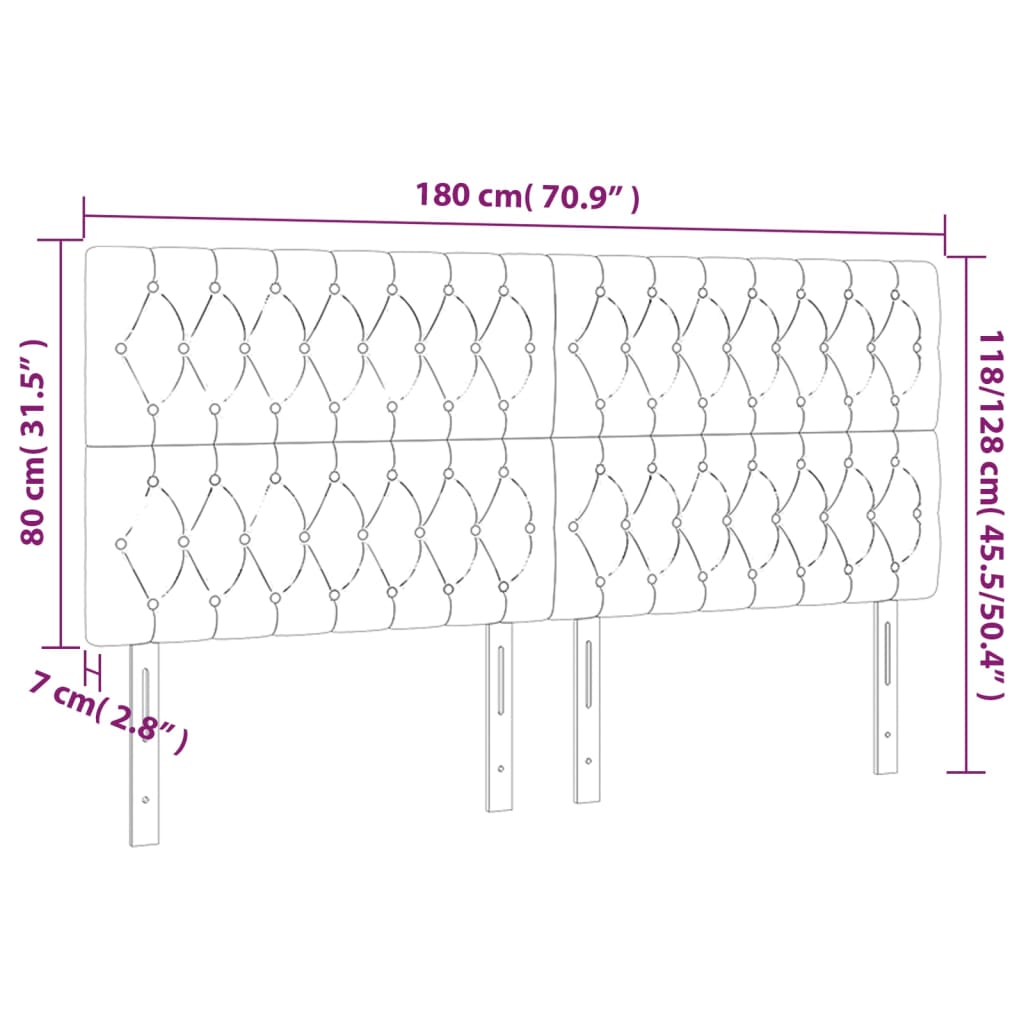 Kopfteile 4 Stk. Blau 90x7x78/88 cm Stoff