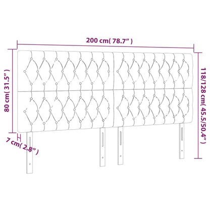 Kopfteile 4 Stk. Taupe 100x7x78/88 cm Stoff