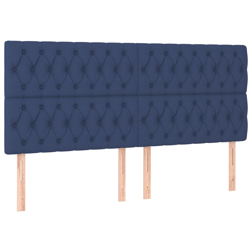 Kopfteile 4 Stk. Blau 100x7x78/88 cm Stoff