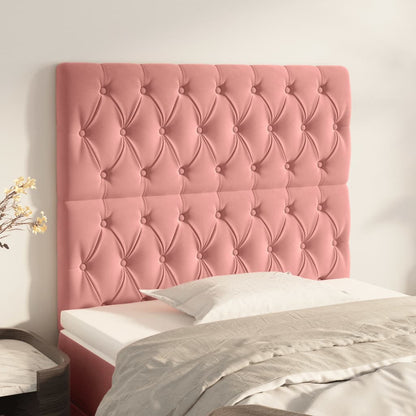 Kopfteile 2 Stk. Rosa 100x7x78/88 cm Samt