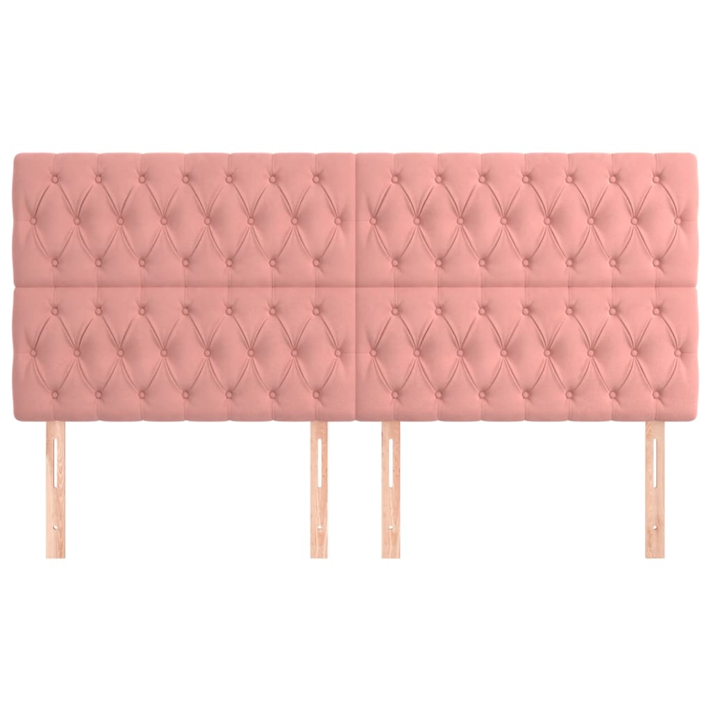 Kopfteile 4 Stk. Rosa 90x7x78/88 cm Samt