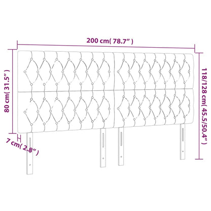 Kopfteile 4 Stk. Dunkelblau 100x7x78/88 cm Samt