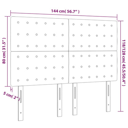 Kopfteile 4 Stk. Dunkelbraun 72x5x78/88 cm Stoff