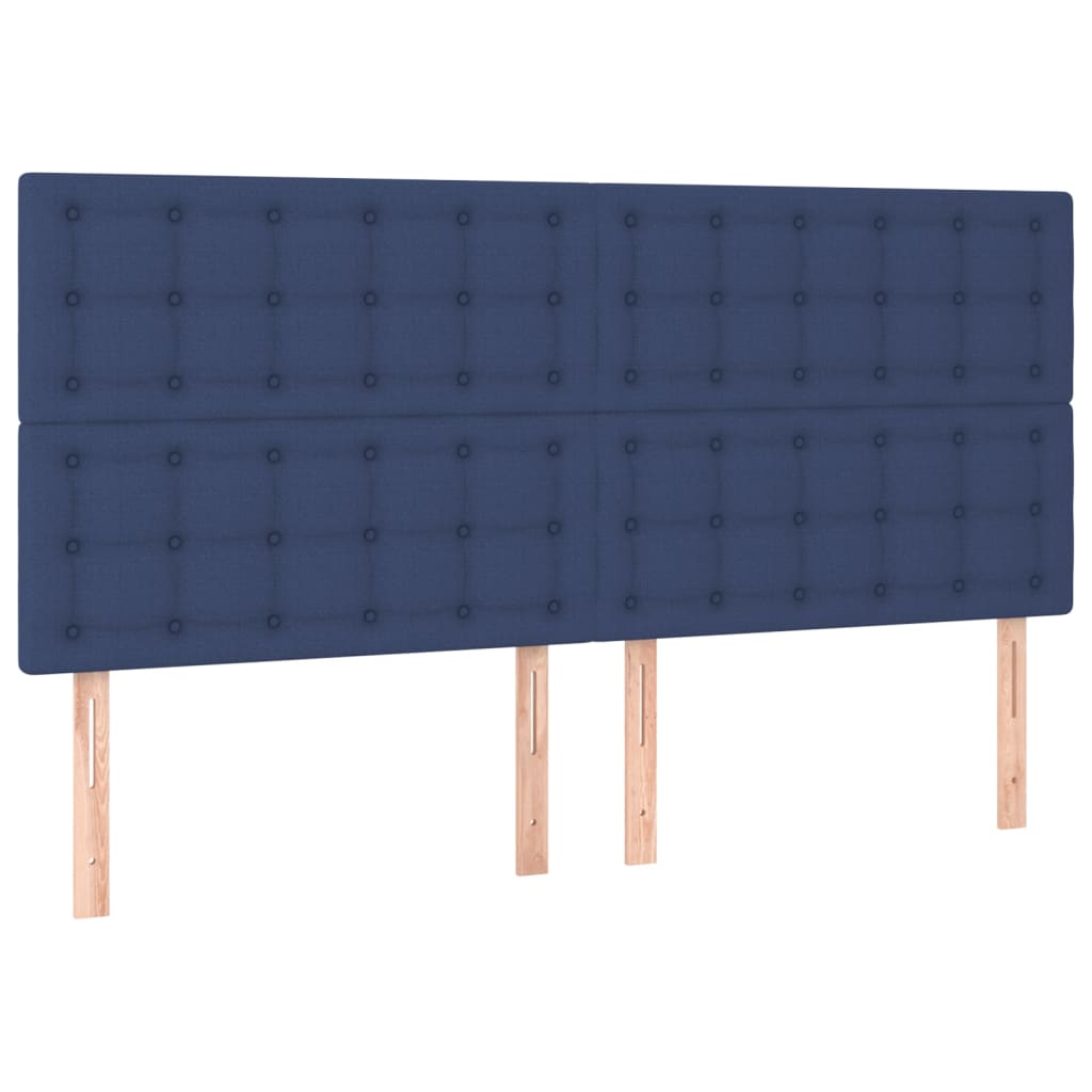 Kopfteile 4 Stk. Blau 80x5x78/88 cm Stoff