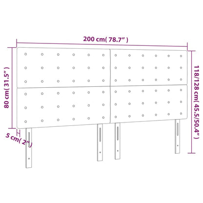 Kopfteile 4 Stk. Schwarz 100x5x78/88 cm Stoff