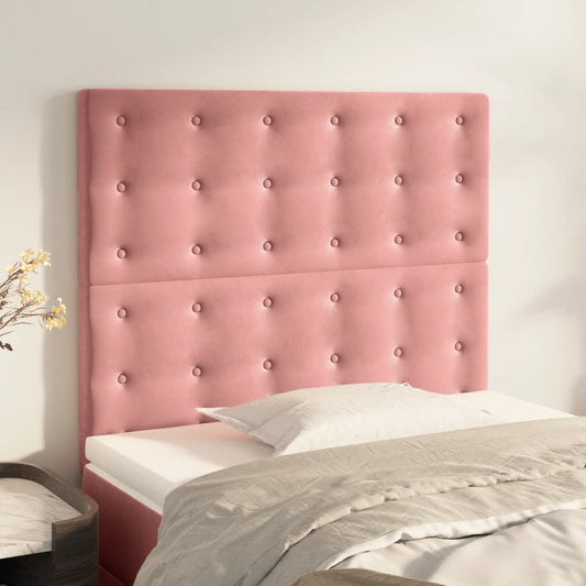 Kopfteile 2 Stk. Rosa 80x5x78/88 cm Samt