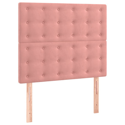 Kopfteile 2 Stk. Rosa 90x5x78/88 cm Samt