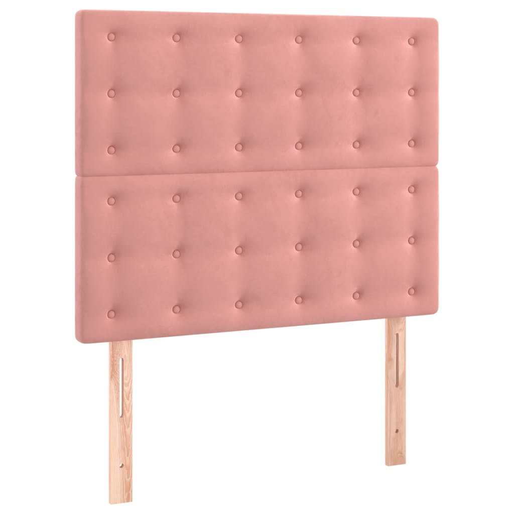 Kopfteile 2 Stk. Rosa 100x5x78/88 cm Samt