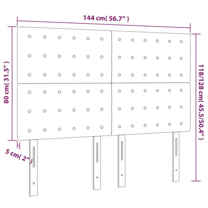 Kopfteile 4 Stk. Rosa 72x5x78/88 cm Samt