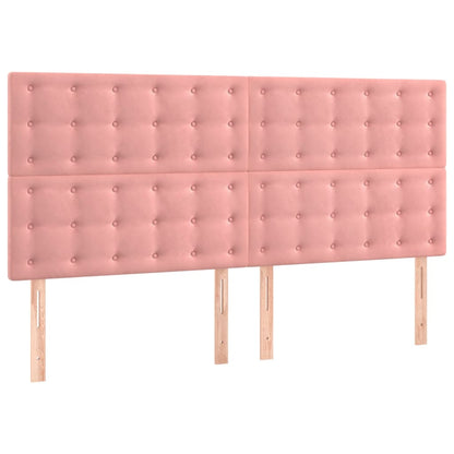 Kopfteile 4 Stk. Rosa 90x5x78/88 cm Samt