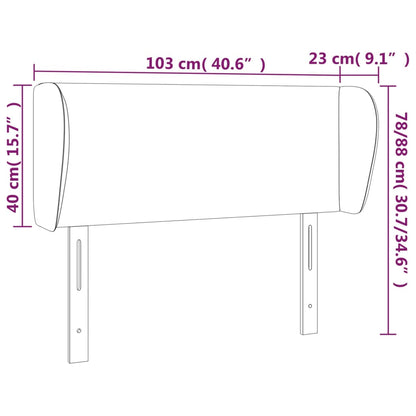 Kopfteil mit Ohren Dunkelgrau 103x23x78/88 cm Stoff