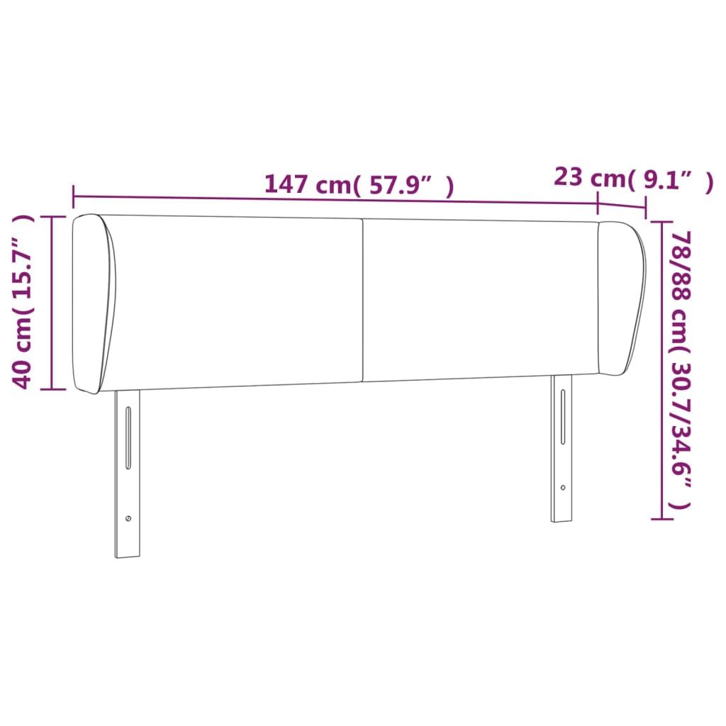 Kopfteil mit Ohren Dunkelgrau 147x23x78/88 cm Stoff