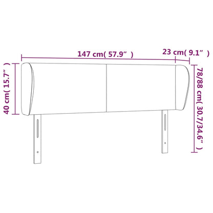 Kopfteil mit Ohren Blau 147x23x78/88 cm Stoff