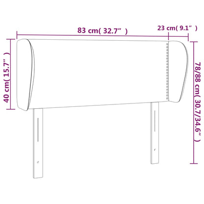 Kopfteil mit Ohren Dunkelblau 83x23x78/88 cm Samt