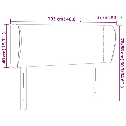 Kopfteil mit Ohren Dunkelgrau 103x23x78/88 cm Samt