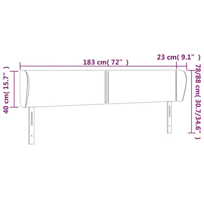 Kopfteil mit Ohren Schwarz 183x23x78/88 cm Samt