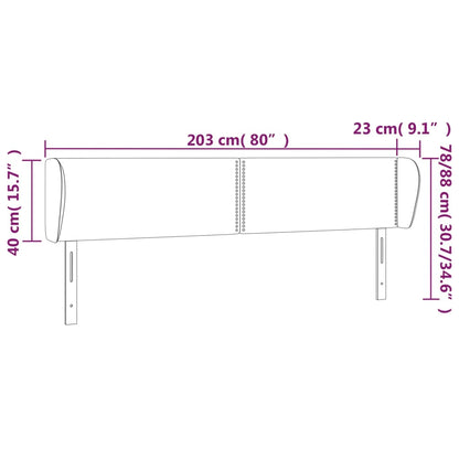 Kopfteil mit Ohren Dunkelgrün 203x23x78/88 cm Samt