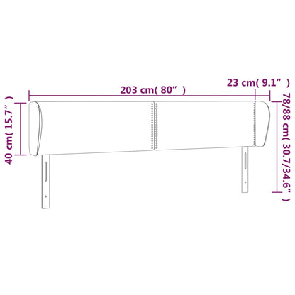 Kopfteil mit Ohren Rosa 203x23x78/88 cm Samt