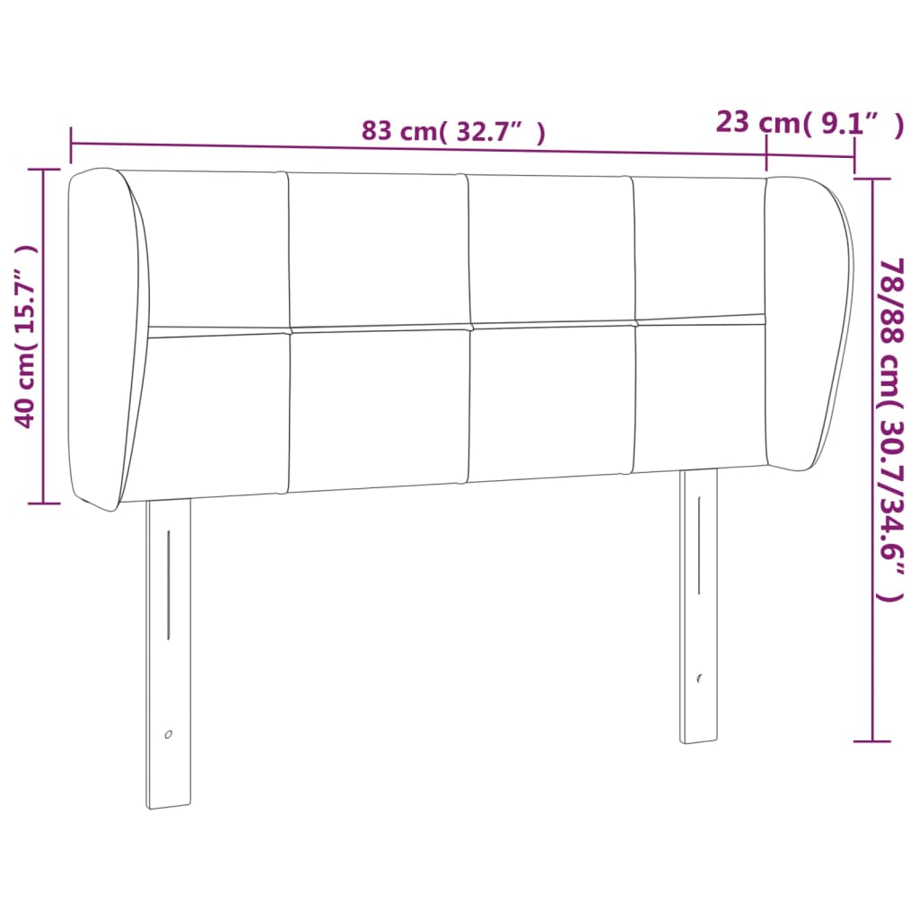 Kopfteil mit Ohren Dunkelbraun 83x23x78/88 cm Stoff