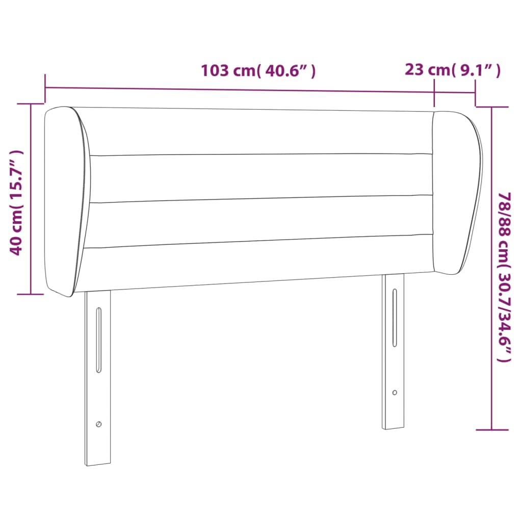 Kopfteil mit Ohren Dunkelgrau 103x23x78/88 cm Stoff