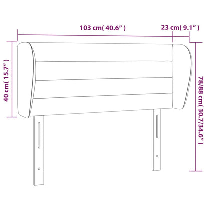 Kopfteil mit Ohren Dunkelgrau 103x23x78/88 cm Stoff