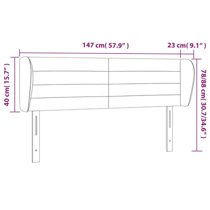 Kopfteil mit Ohren Dunkelgrau 147x23x78/88 cm Stoff