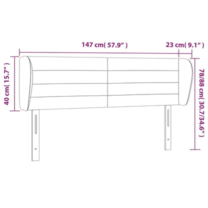 Kopfteil mit Ohren Schwarz 147x23x78/88 cm Stoff