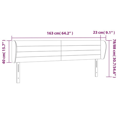 Kopfteil mit Ohren Hellgrau 163x23x78/88 cm Stoff