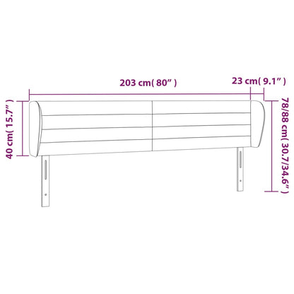 Kopfteil mit Ohren Dunkelgrau 203x23x78/88 cm Stoff