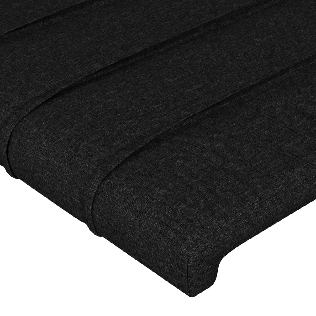 Kopfteil mit Ohren Schwarz 203x23x78/88 cm Stoff