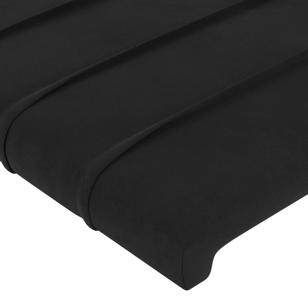 Kopfteil mit Ohren Schwarz 93x23x78/88 cm Samt