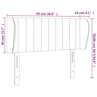 Kopfteil mit Ohren Hellgrau 93x23x78/88 cm Stoff