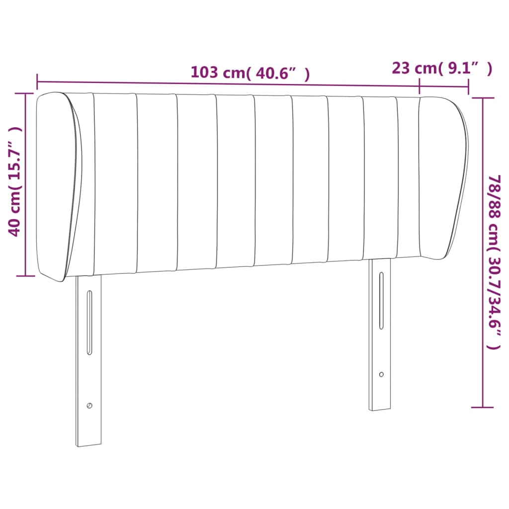 Kopfteil mit Ohren Dunkelbraun 103x23x78/88 cm Stoff