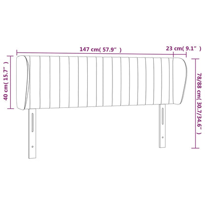 Kopfteil mit Ohren Schwarz 147x23x78/88 cm Stoff