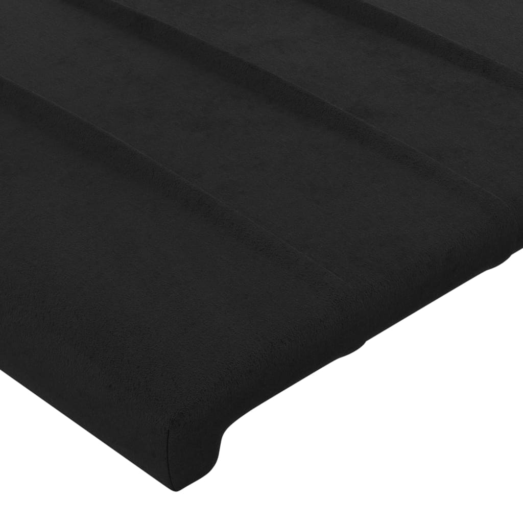 Kopfteil mit Ohren Schwarz 93x23x78/88 cm Samt