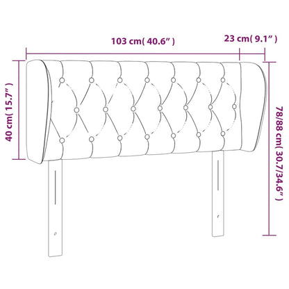 Kopfteil mit Ohren Dunkelgrau 103x23x78/88 cm Stoff