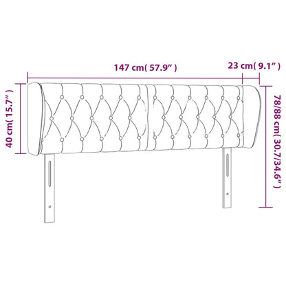 Kopfteil mit Ohren Dunkelbraun 147x23x78/88 cm Stoff