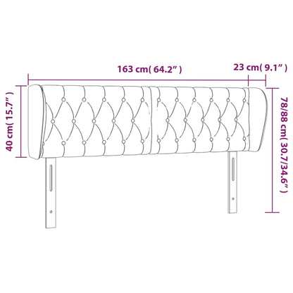 Kopfteil mit Ohren Dunkelbraun 163x23x78/88 cm Stoff