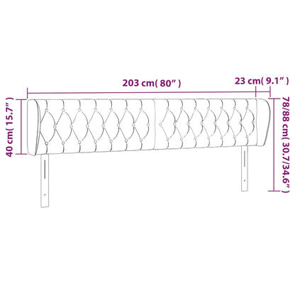 Kopfteil mit Ohren Creme 203x23x78/88 cm Stoff