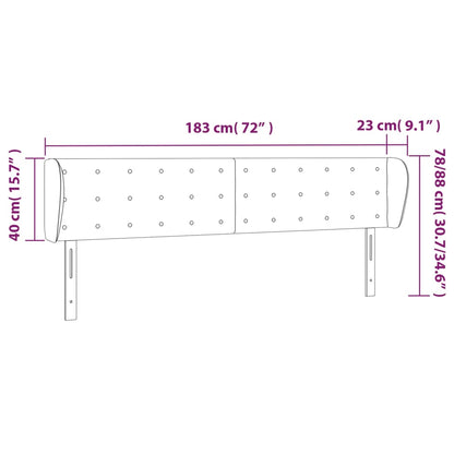 Kopfteil mit Ohren Schwarz 183x23x78/88 cm Stoff